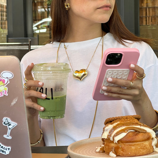 Collar corazón maxi dorado