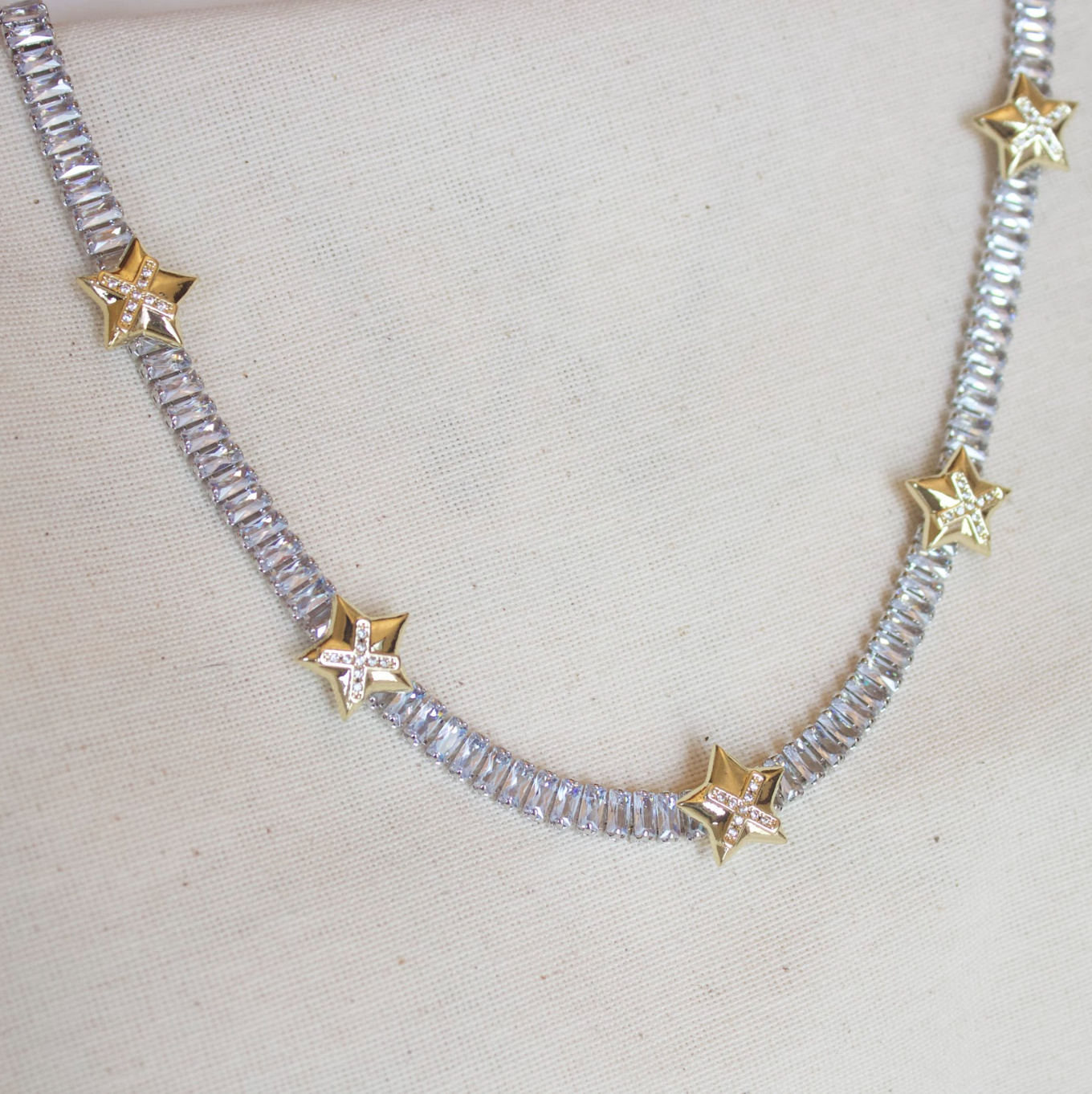 Collar circonia dije estrellas