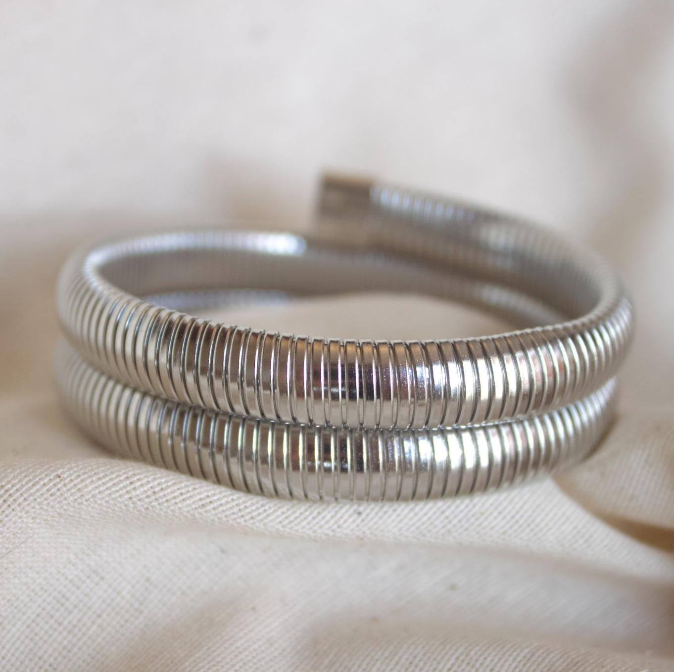 Pulsera chunky plateada