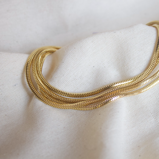 Collar largo doble dorado