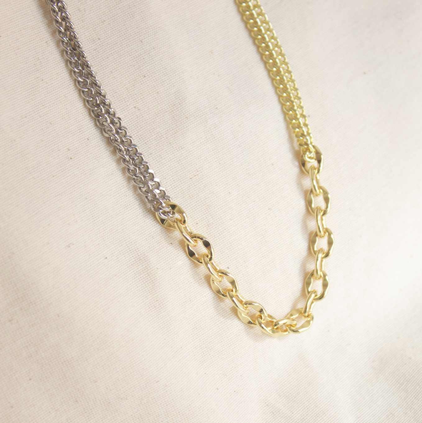 Collar dos cadenas chunky mix