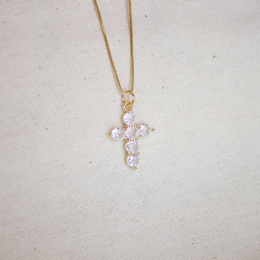 Collar dije cruz circonia