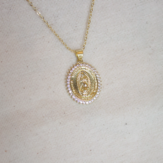 Collar dije virgen con circonias