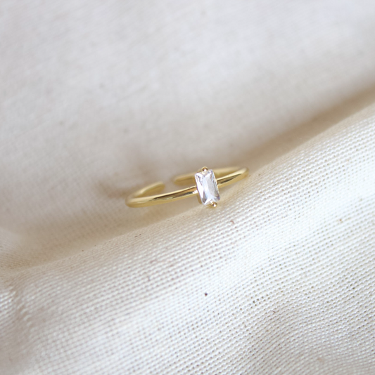 Anillo con piedra circonia mini
