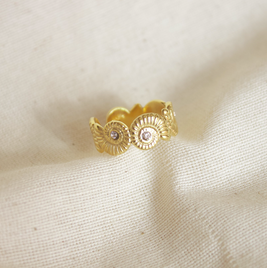 Anillo caracoles con circonia