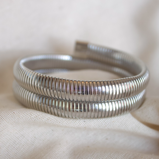 Pulsera chunky plateada
