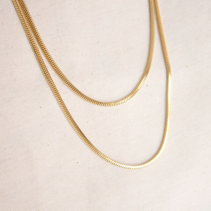 Collar largo doble dorado