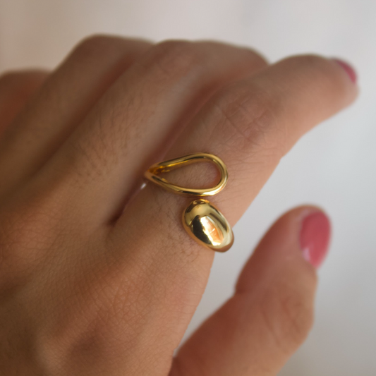 Anillo dos gotas irregular