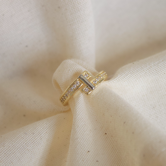 Anillo circonias palito plateado