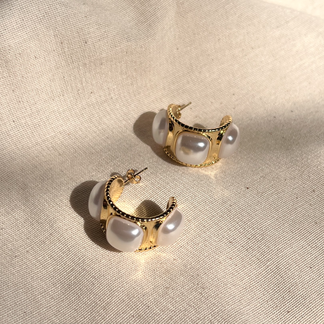 Arete perlas chunky