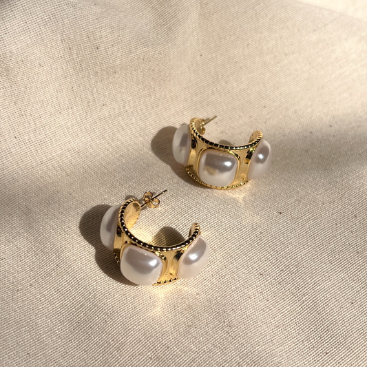 Arete perlas chunky