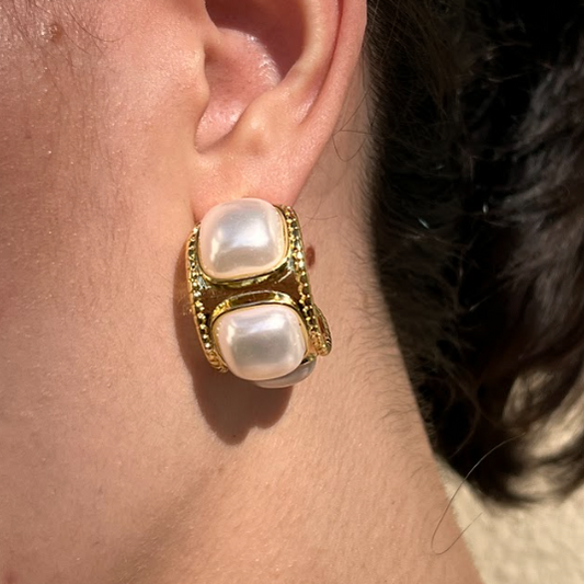Arete perlas chunky