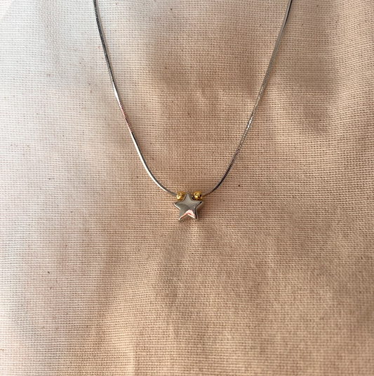 Collar dije estrella mini plateado